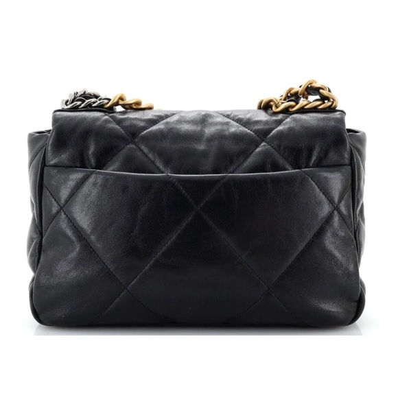 CHANEL CC 19 FLAP BAG MEDIUM IN SHINY LAMBSKIN - Picture 6 of 12